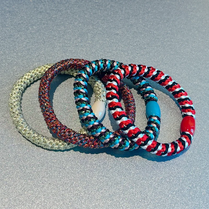 4 teile/satz Frauen bunte große hair ropes & ties elastische haargummi damen Haar Gummi Dame gummiband knekki haar elastiek Accessoires – Detail 2