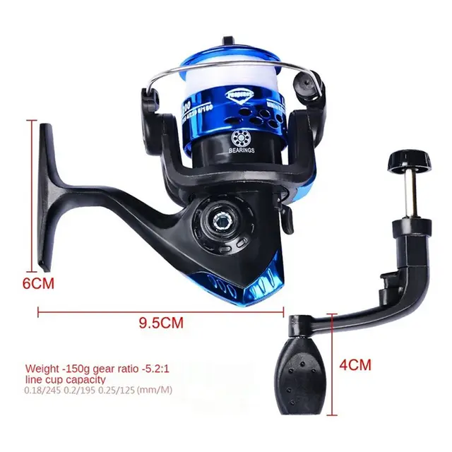 Ultralight Spinning Reel (Gear Ratio 5.2:1) With 60m Fishing Line 3