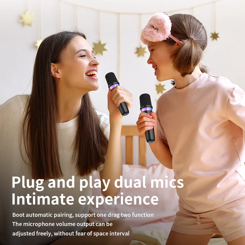 Karaoke Companion Wireless Microphone System with RGB Lights