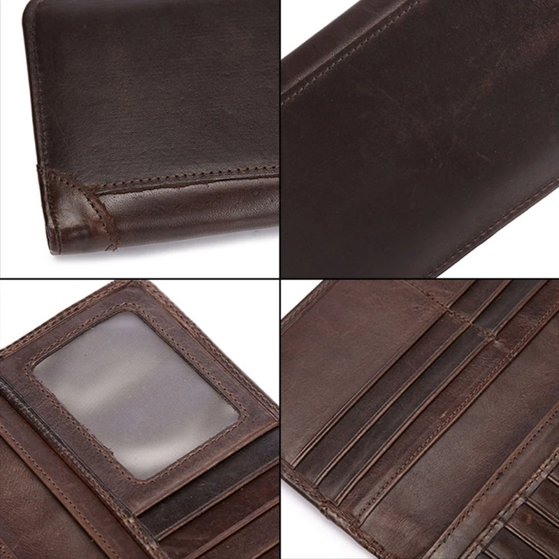 Men's Genuine Leather Long Wallet Bifold Money Card Holder Clutch Purse Hot 4