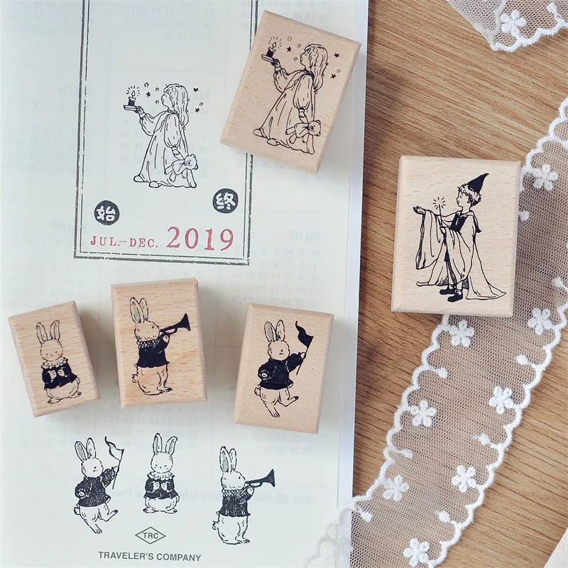 Original Domestic Cute Rabbit Concert Stamp Album Stamp Animal Rubber Stamp Handmade Crt Stamp Children's Cute Stamp