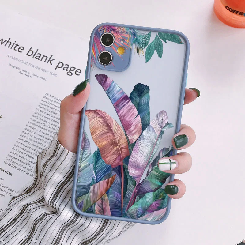 Tropical Palm Leaves Shockproof Phone Case - Stylish and Durable Cover