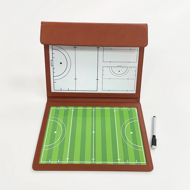 Hockey Coach Tactics Board Double-sided magnetic writable erasable game Training folding portable strategy board 12.6&times;9.6in