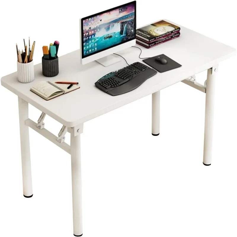 Computer Desk Study Table No Assembly Required, Writing Computer Desk Space Saving Foldable Table Suitable