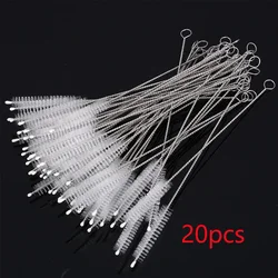 10 - Piece Stainless Steel Straw Cleaning Brush Set with Long Nylon Bristles - 20cm Length (20pcs)