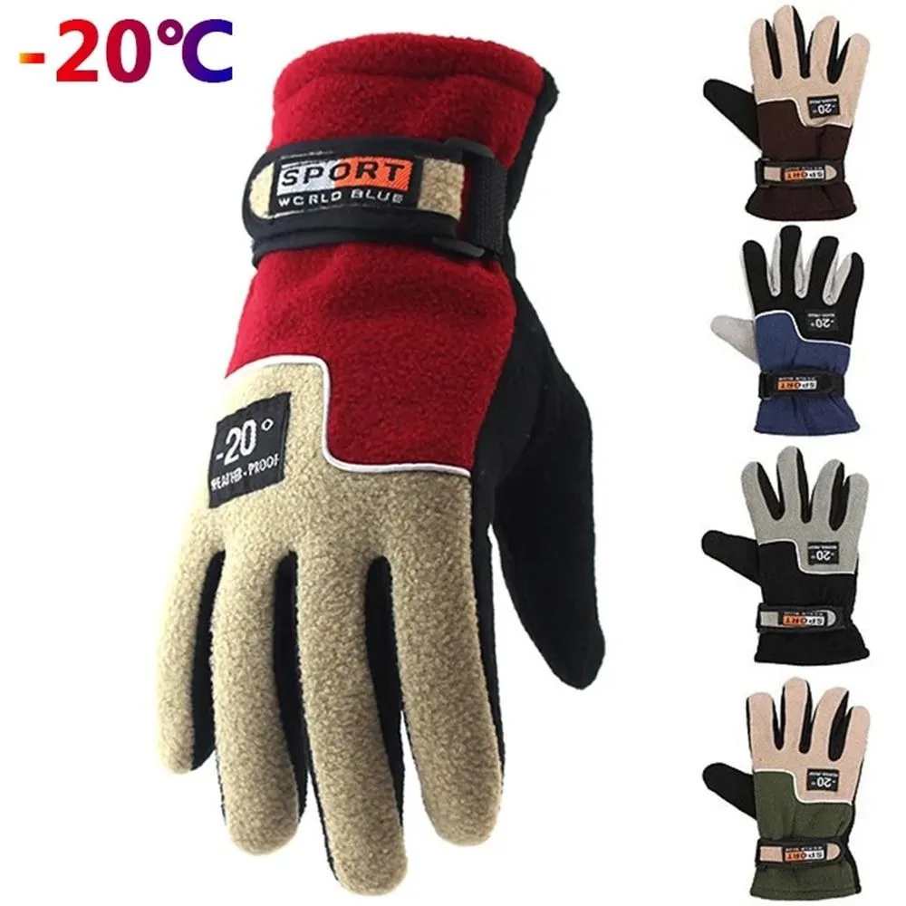 Polar Fleece Winter Gloves Warm Full Finger Touch Screen Gloves Touchable Screen Coldproof Windproof Cold Proof Gloves