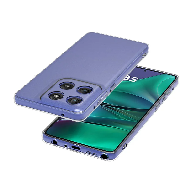 Ultra Thin Transparent TPU Soft Back Cover for Motorola Edge 60 Pro - Clear Phone Case Etui