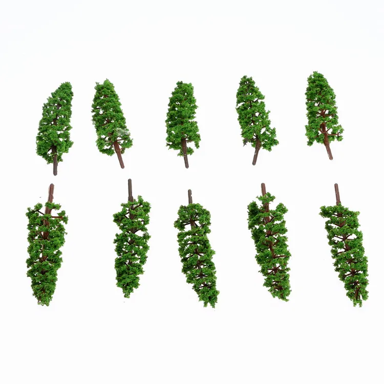 

10pcs Green Pine Trees 9cm Model Street Park Railway Landscape Scenery Layout DIY Toys Festive Party Decor Scale 1:100 - 1:150