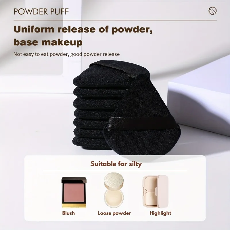 20 Pieces Black Triangle Powder Puff Makeup Puff Velour Face Cosmetic Foundation Sponge Wet Dry Makeup Tool For Makeup Starters 5