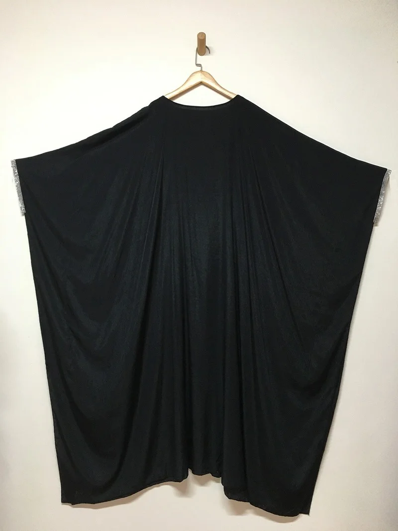 Abayat Loose Abaya for Muslim Women, Embroidered Patchwork Collar, Imitation Cupro Dress, Islamic Women Dress,