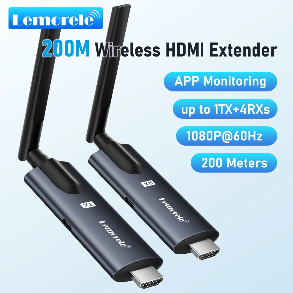 値下げしました！Lemorele WIRELESS VIDEO EXTENDER Lemorele Wireless HDMI Extender Kit 200M 5.8Ghz Wireless HDMI