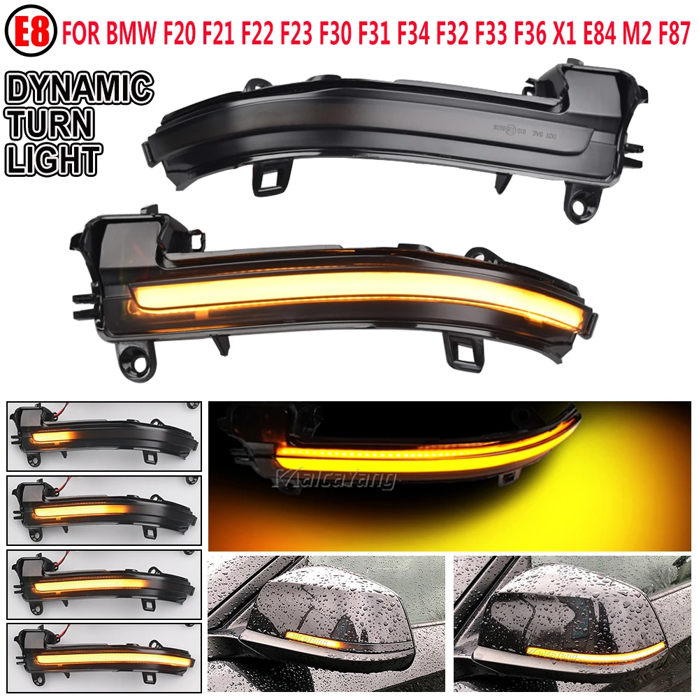 MKptopia LED Dynamic Blinker Richtingaanwijzer LED Spiegel Licht 2 STUKS Compatibel met BM-W F20 F21 F22 F33 F34 X1 E84 F36 F87 M2 1 2 3 4-serie - Zwart