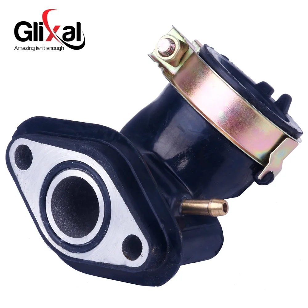 Glixal Carburetor Intake Manifold for 49cc 50cc GY6 Scooter Moped ATV Go-Kart Buggy 139QMB 139QMA (1 Vacuum Port)