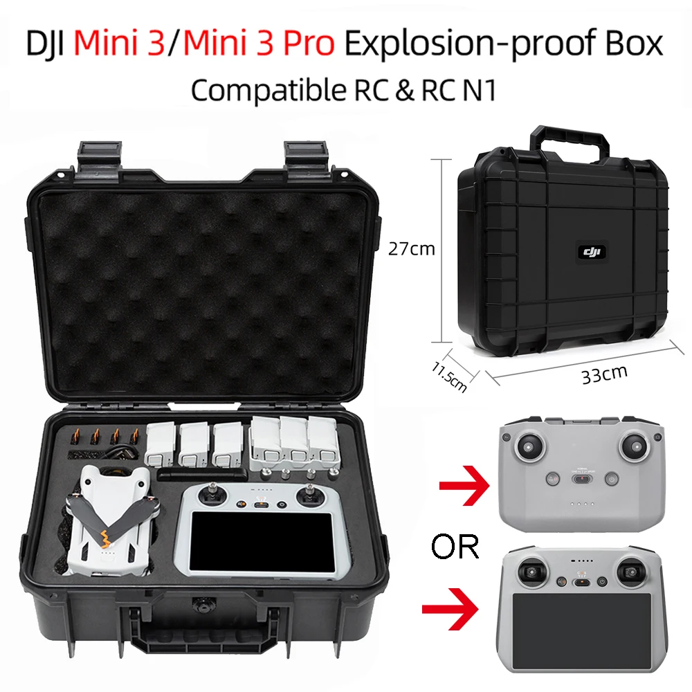 For DJI Mini 3 Pro Case RC&RC: N1 Remote Control Case For DJI Mini 3 Pro / Waterproof dji case drone accessories
