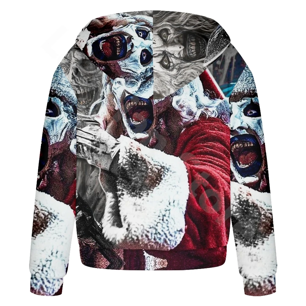 Terrifier 3 Zip up Hoodies Cosplay 3D Jackets Christmas 2024 Coat Fashion Zipper Thick Sweatshirts Hip Hop Zip Hooded Jackets 6