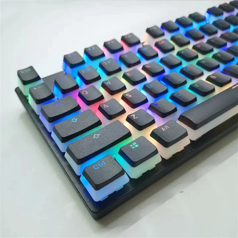 Zifriedn-pudim Keycaps para Teclado Mecânico Pbt Oem Geléia Rgb Tamanho Completo 60 100 Keycup Rosa Cor Azul 130 Teclas - Imagem 6
