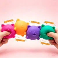 NEEDOH Cool Cat Squishy Toys Slow Rise Sensory Fidget Toys 4 Pack Teenie Cool Cats Squishies Sensory Fidget Toys Party Favors 4