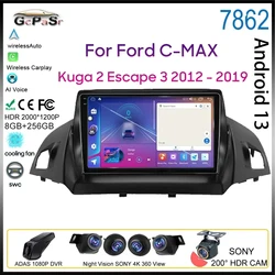 Android 13 For Ford C-MAX Kuga 2 Escape 3 2012 - 2019 Multimedia Car Player Autoradio GPS Video Navigation Carplay Rear camera