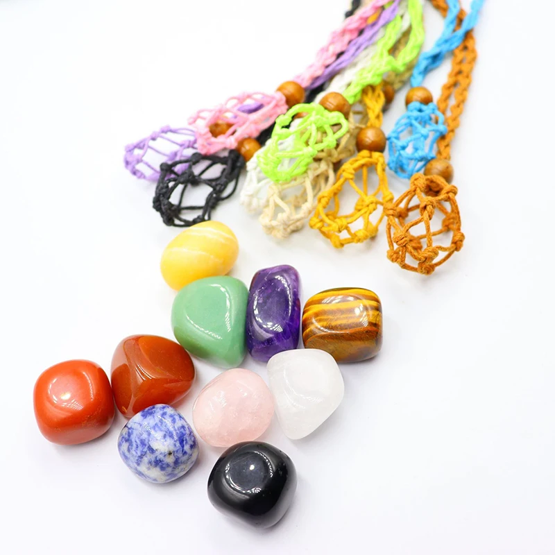 DIY Necklace Cord Empty Meditation Stone Holder Net Rope Quartz Crystal Stone Pendant Ornament Cord Jewelry Making Accessories