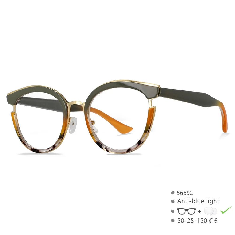Lunettes De Soleil Rétro œil De Chat - Monture Transparente Bicolore Unisexe - Verres UV400 Protection 100%