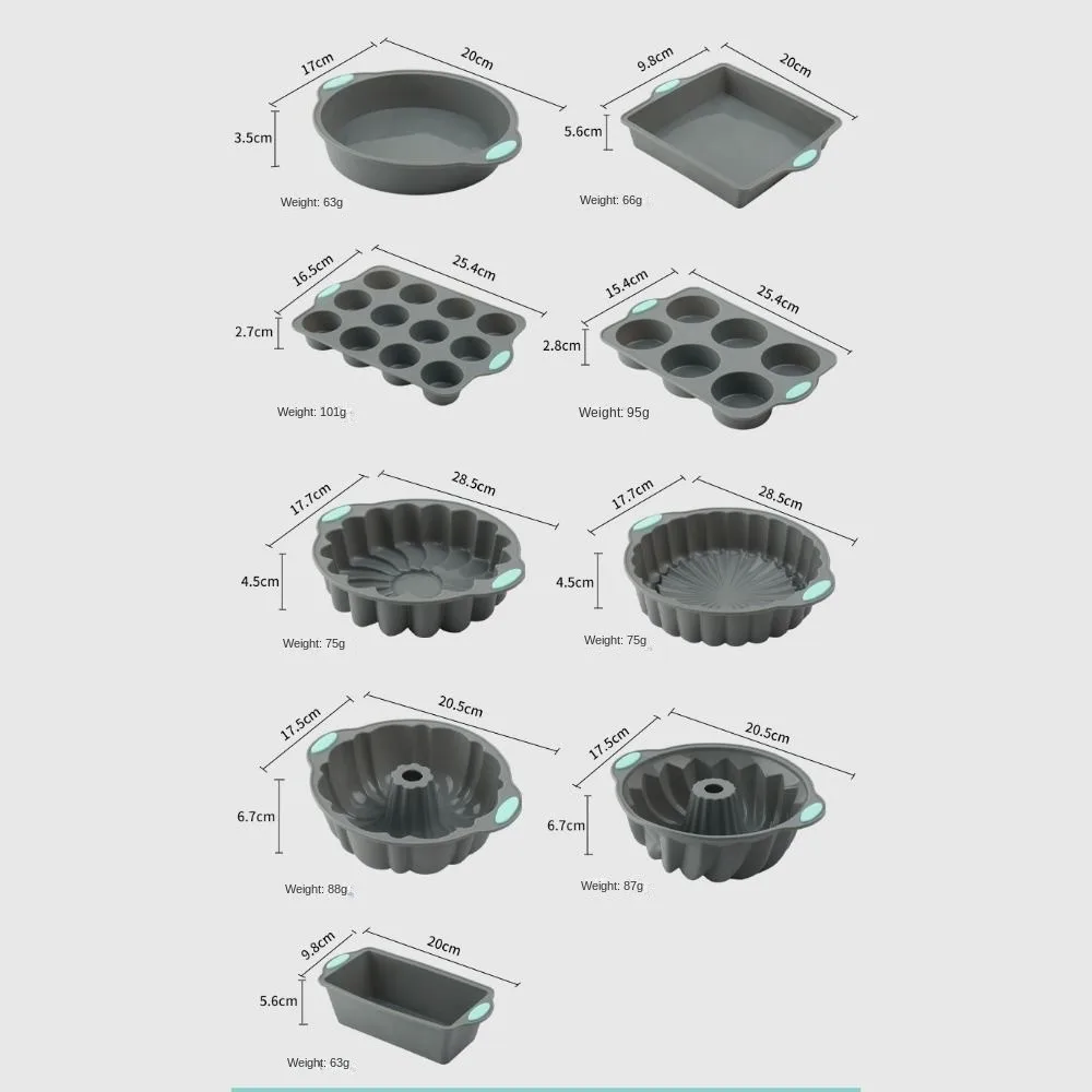 Silicone Cake Molds Non-Stick 3D Spiral Pattern Oven Baking Pan Heat Resistant Bread Muffin Mold Kitchen Bakeware