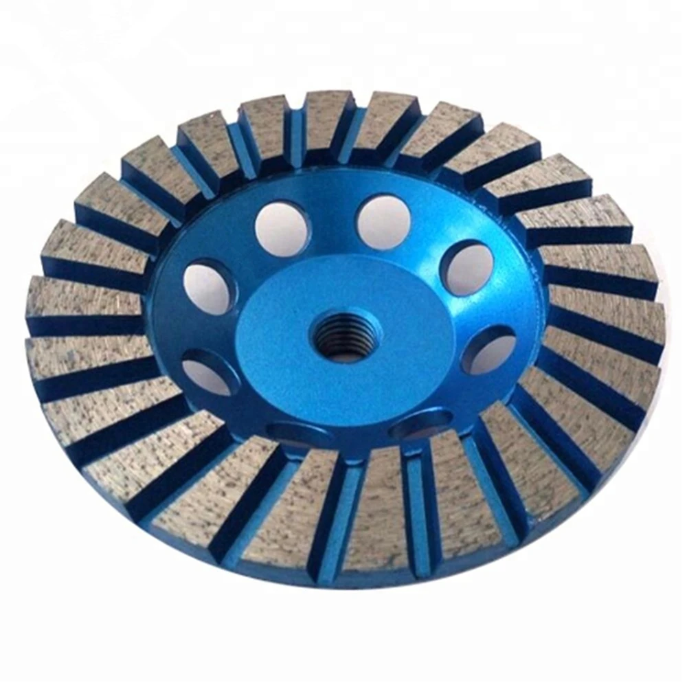 GD67 Diamond Metal Abrasive Polishing Pad 5 Inch Continuous Turbo Segment Grinding Disc for Stone Concrete Terrazzo Floor 9PCS