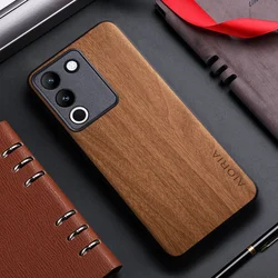 Bamboo Wood Pattern Leather Explosion-Proof Protective Case for Vivo V29E (YL)