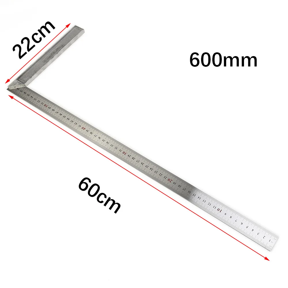 1pc 250mm-600m Square Right Ruler Angle 90 Turning Ruler Construction Carpenter Ruler For Building Framing Gauges Measuring Tool 6