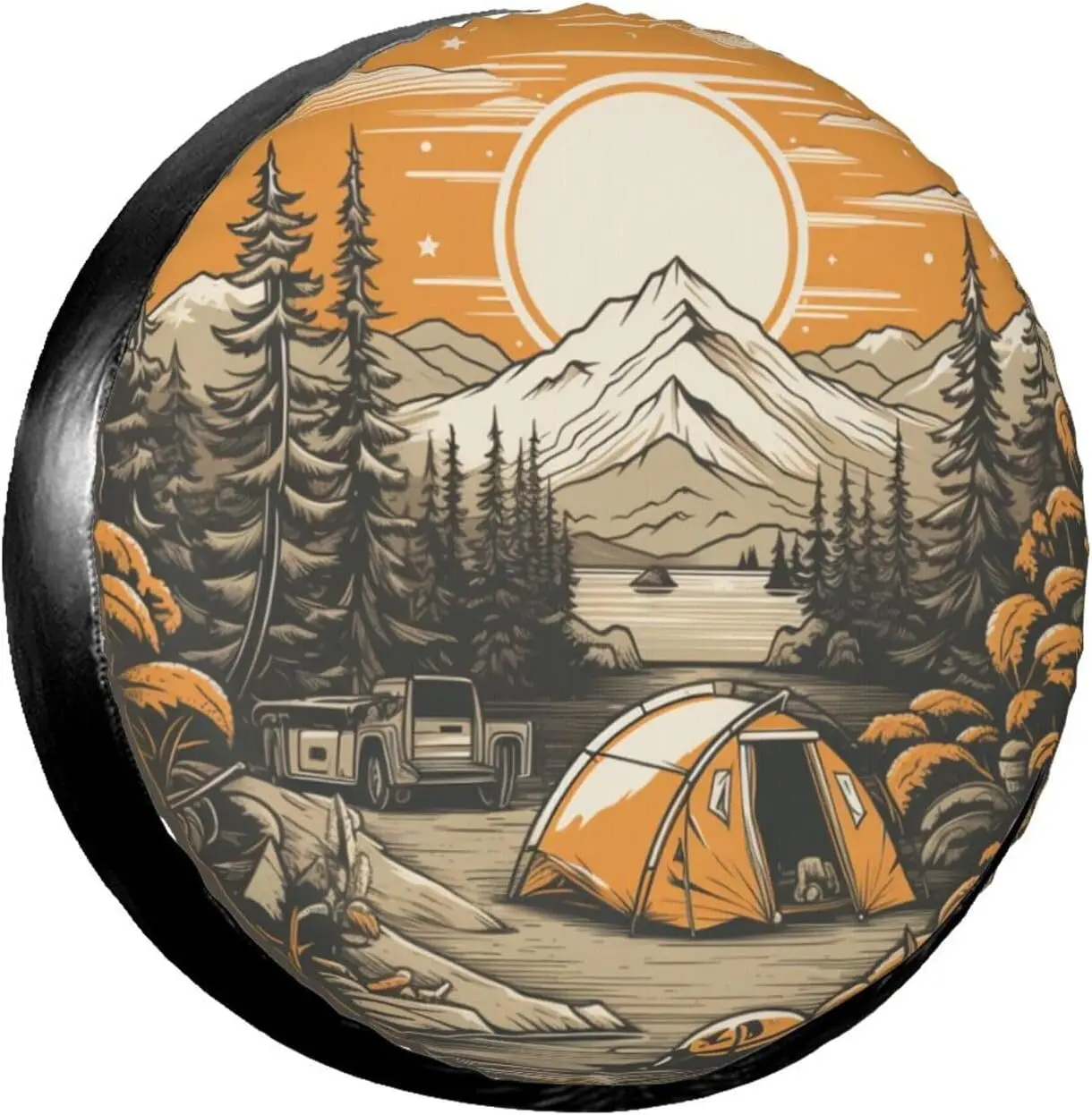 

Sunset Mountains Spare Tire Cover Weatherproof Dustproof Universal Wheel Tire Covers for Rv SUV Trailer Truck Camper Travel