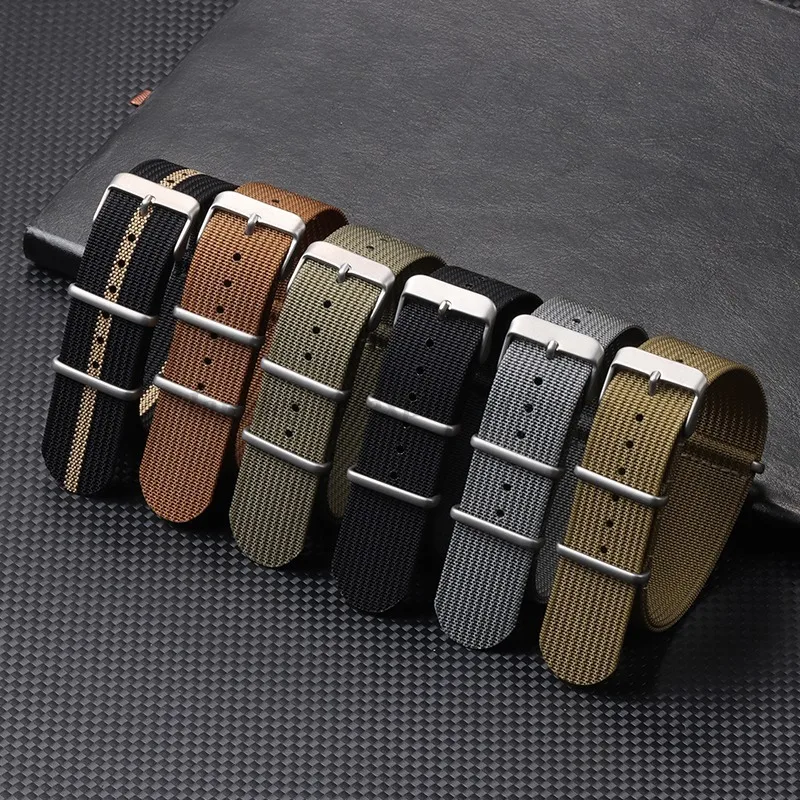Ribbed Strap for Military Ballistic Fabric Watchband - Durable Nylon Replacement Watch Band Accessories