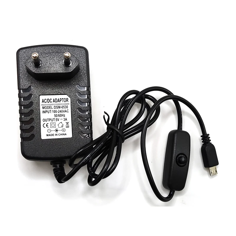  Input AC 100-240V Output 5V DC 3A Power Supply Adapter