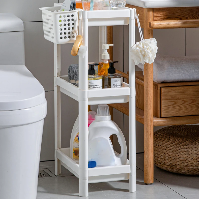

Toilet Rack Floor Plastic Bathroom Shelf Toilet Gap Toilet Accessories Washbasin Storage Rack
