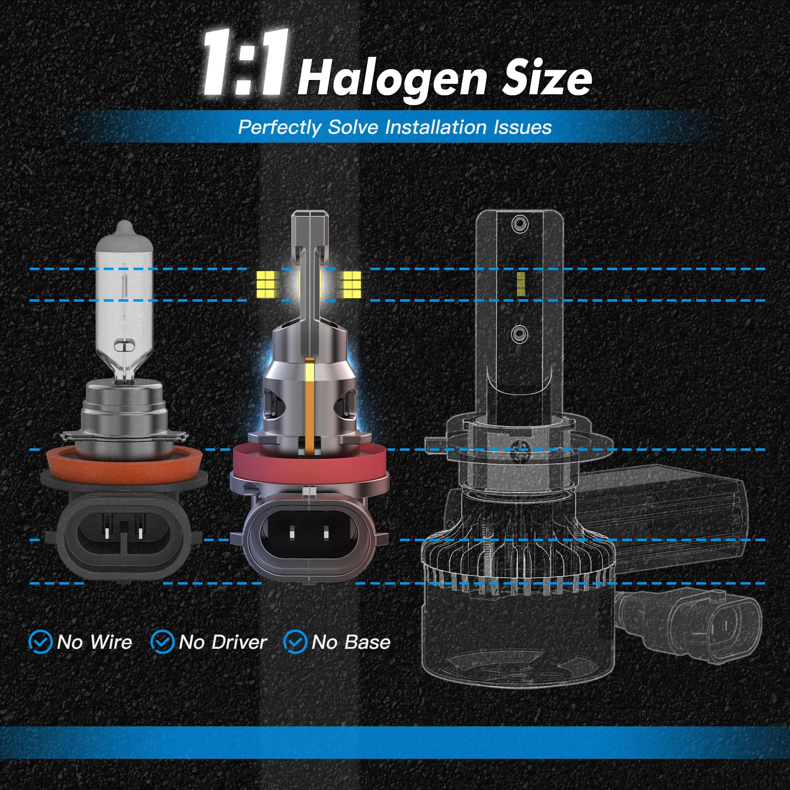 BEVINSEE H11 H8 H9 LED Headlight Bulbs Wireless 70W 12000LM CANBUS Halogen Size H1 H3 880 881 HB3 9005 HB4 9006 LED Fog Lamp 12V led lights,led bulbs,led headlights,led car lights,led car headlights,car headlamps,hid headlight bulbs