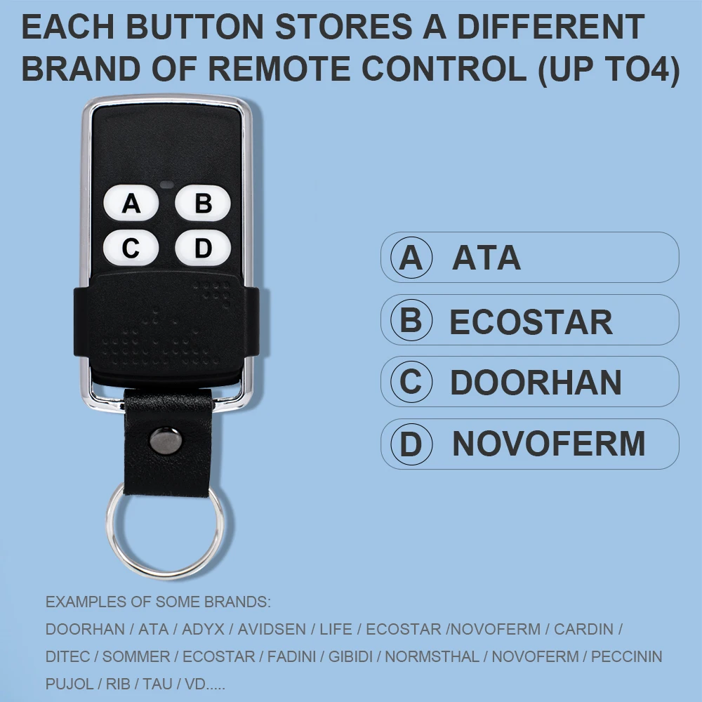 1/2/3/5 pezzi Nuovo telecomando universale multifrequenza compatibile con codice fisso e codice autoapprendente 280 MHz-868MHz 433.92MHz - Image 5