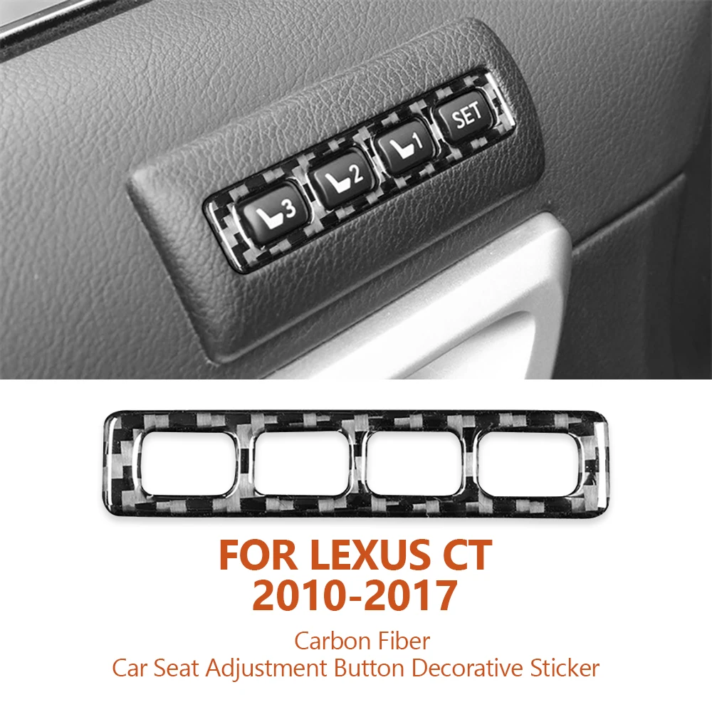 

For Lexus CT 2010-2017 Car-Styling Carbon Fiber Car Seat Adjustment Button Decorative Sticker Auto Modified Interior Accessories
