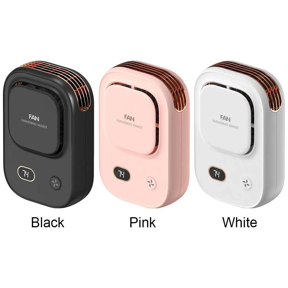 휴대용 허리 클립 선풍기 웨어러블 벨트 선풍기, 2000mAh 배터리 구동 충전식 바디 선풍기, 야외 작업 농장 하이킹 캠핑용