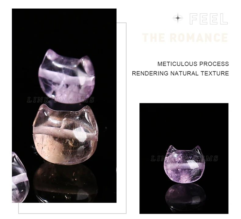 1 Pc Natural Amethyst Carved Faceless Cat Beads With Hole Cartoon Pendant For Jewelry Making Diy Necklac Bracelet Accessory