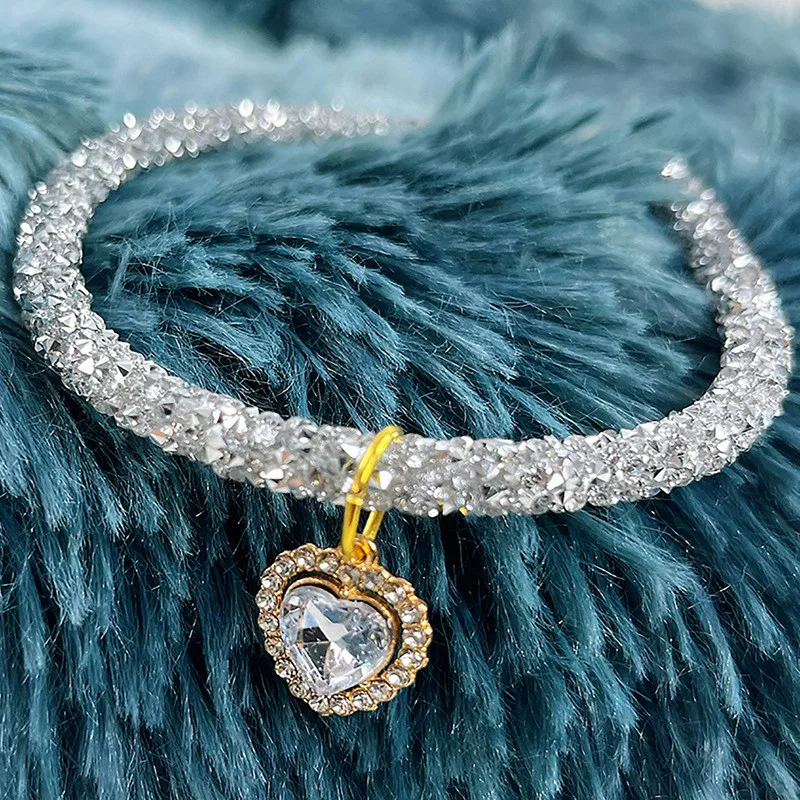 Strass-Herzanhänger Für Hunde & Katzen – 2,9x2,5 Cm, Glitzernd, Als Halsband-Accessoire