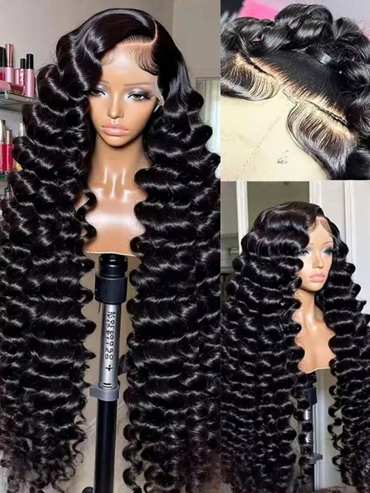 13x6 Hd Lace Frontal Wig Loose Deep Wave Curly Human Hair Pre Plucked 13x4 40 42Inch Water Wave Front Wigs For Black Women 2