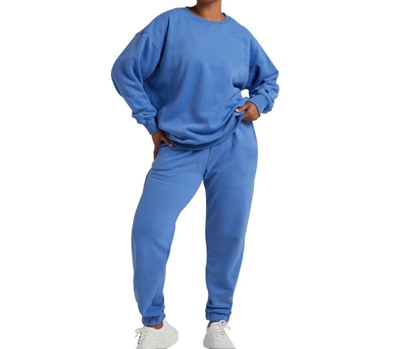Female Autumn and Winter New Solid Color Pullover Long Sleeve Sweater Women's Two-piece Fashion Casual Trousers Suit Lady Pants