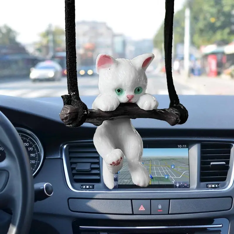 

Cute Anime Car Pendant Car Swinging Ornaments Auto Rearview Mirror Swing Cat Decoration Birthday Gift Automobile Accessories