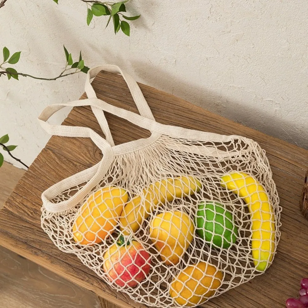 Eco-Friendly Reusable Mesh Grocery & Produce Storage Bags with Long Handles