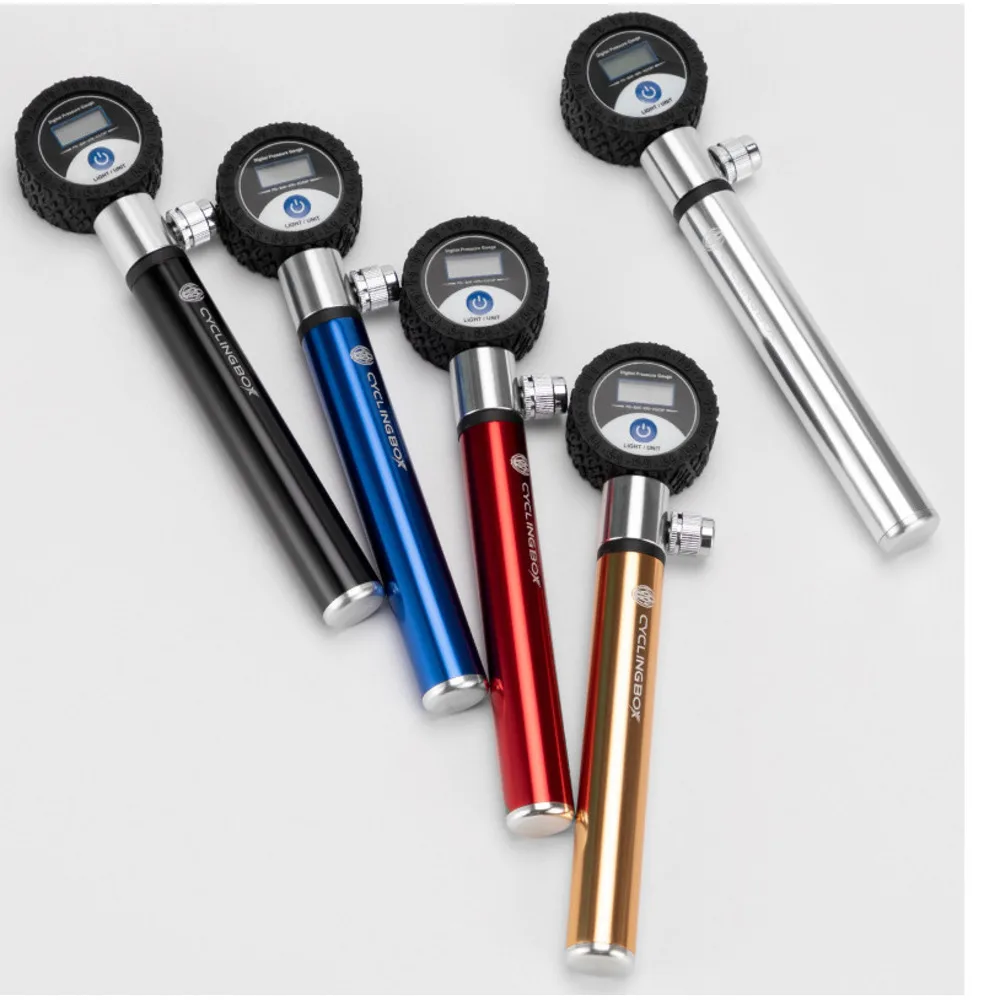 Kit de réparation de pneu numérique LCD, équipement d'équitation de pompe à VTT manuelle en alliage d'aluminium portable_voghion.com