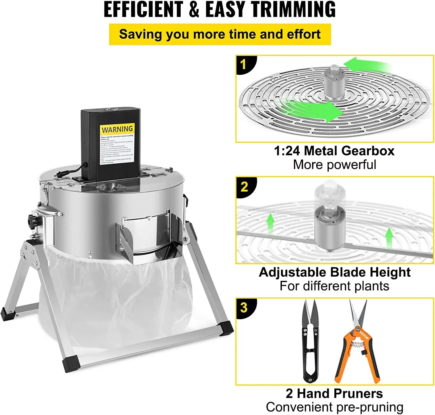 Bud Leaf Trimmer 2 In1 Electric and Manual Hydroponic Dry Wet Cut Plant Trimming Machine