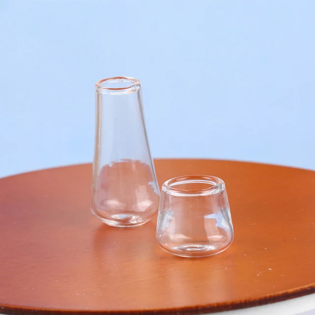1:12 Dollhouse Miniature Mini Glass Bottle Cork Cover Tiny Jar Vials Vase Model Doll House Decoration Accessories Kids Play Toy 4