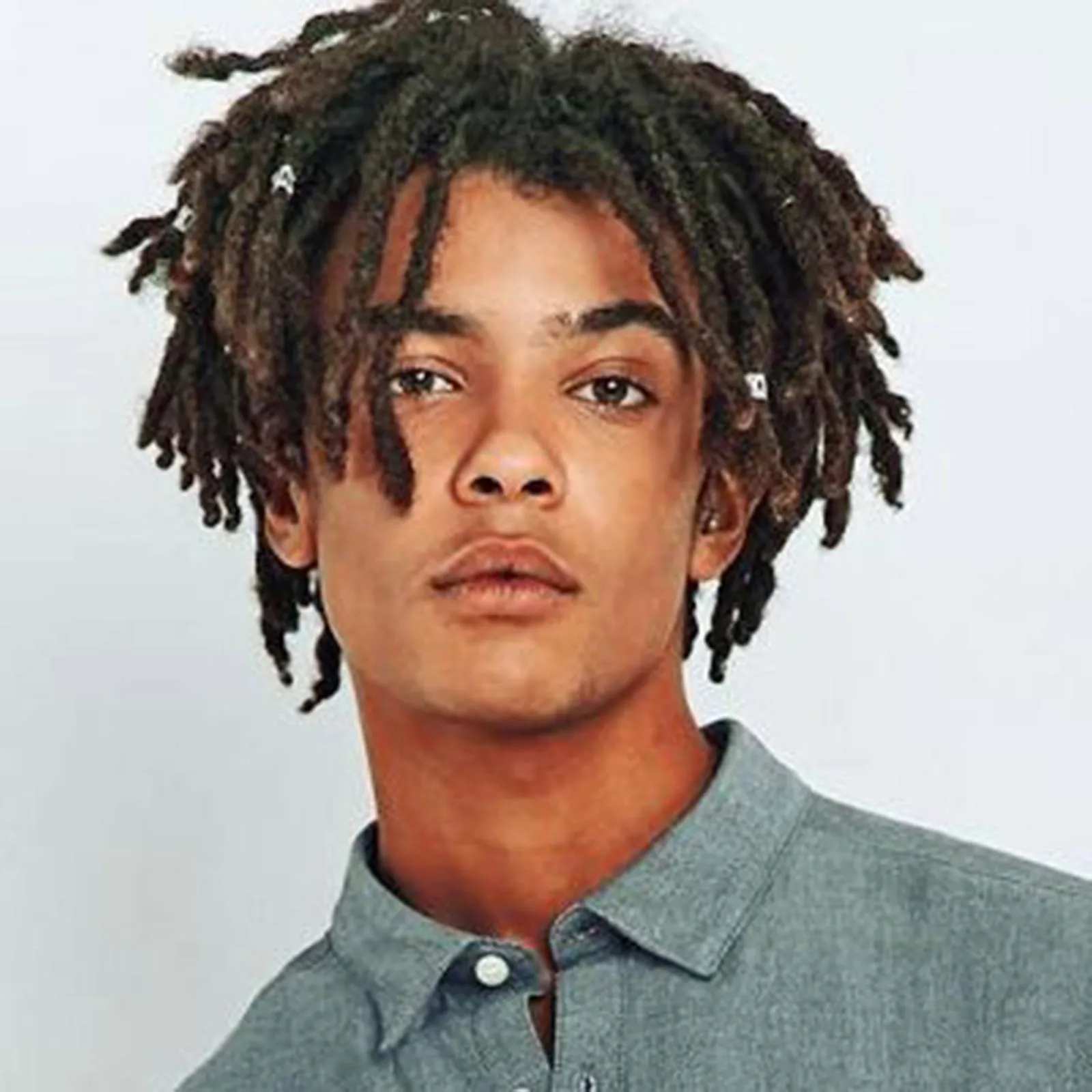 Black Crochet Braided Hair Hip Hop Men's African Hair Fiber Curly Piece Men's Wig Male Dirty Braid Set Head Style Short Wig