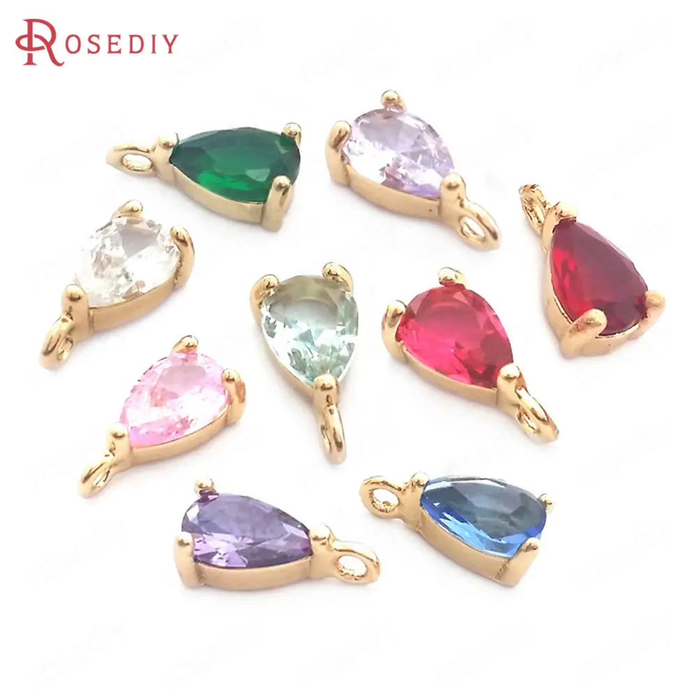 viceversa Educación escolar Lubricar Colgantes en forma de gota de latón y cristal, accesorios de joyería Diy,  10 piezas, 4x6MM, Color dorado champán, 38386 _ - AliExpress Mobile