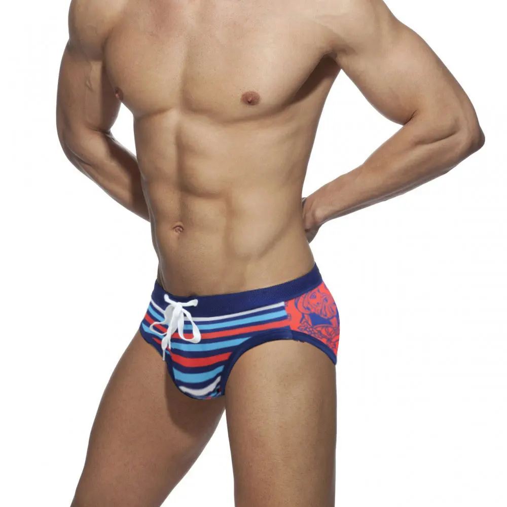 

Men's Swim Briefs Bikini beach pants Surfing bathing suit Low-waist Sexy Drawstring Surfboard Swimwear Pad Push-up Swimming