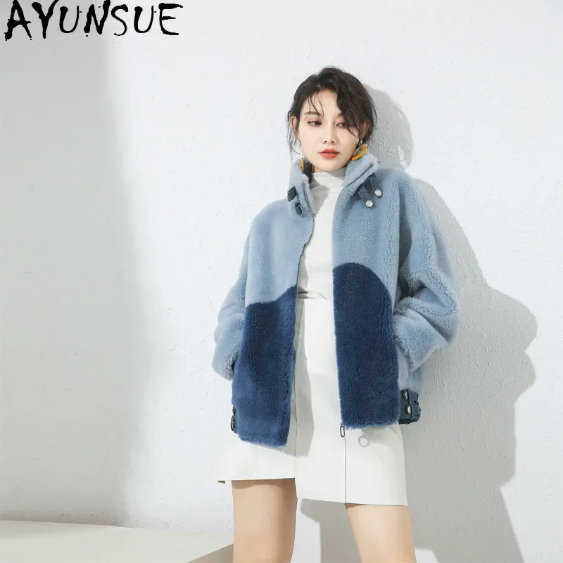 

AYUNSUE 100% шерстяное меховое пальто Женская Корейская Меховая куртка осень-зима пальто женская короткая женская одежда 2020 Mujeres Abrigos 19015