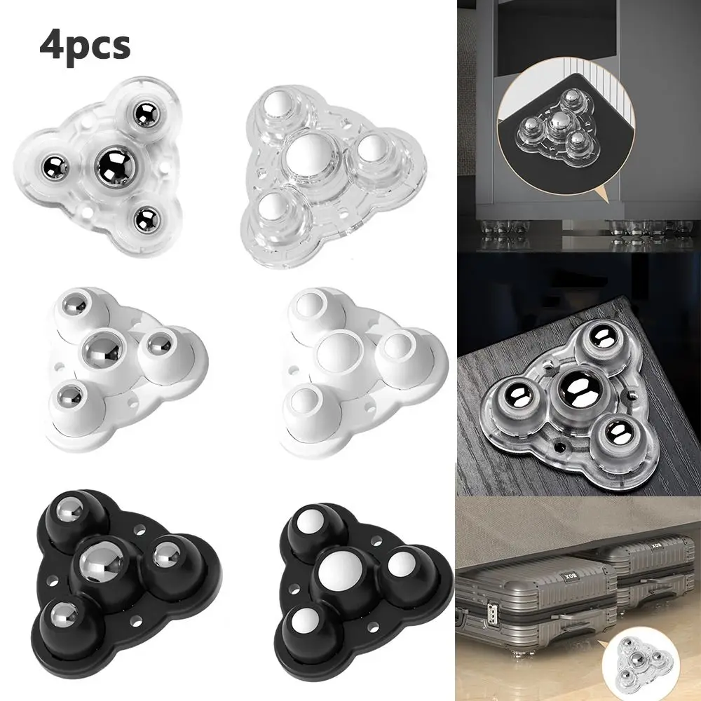 4pcs Self-Adhesive Universal Pulley Mute 360° Rotation Moving